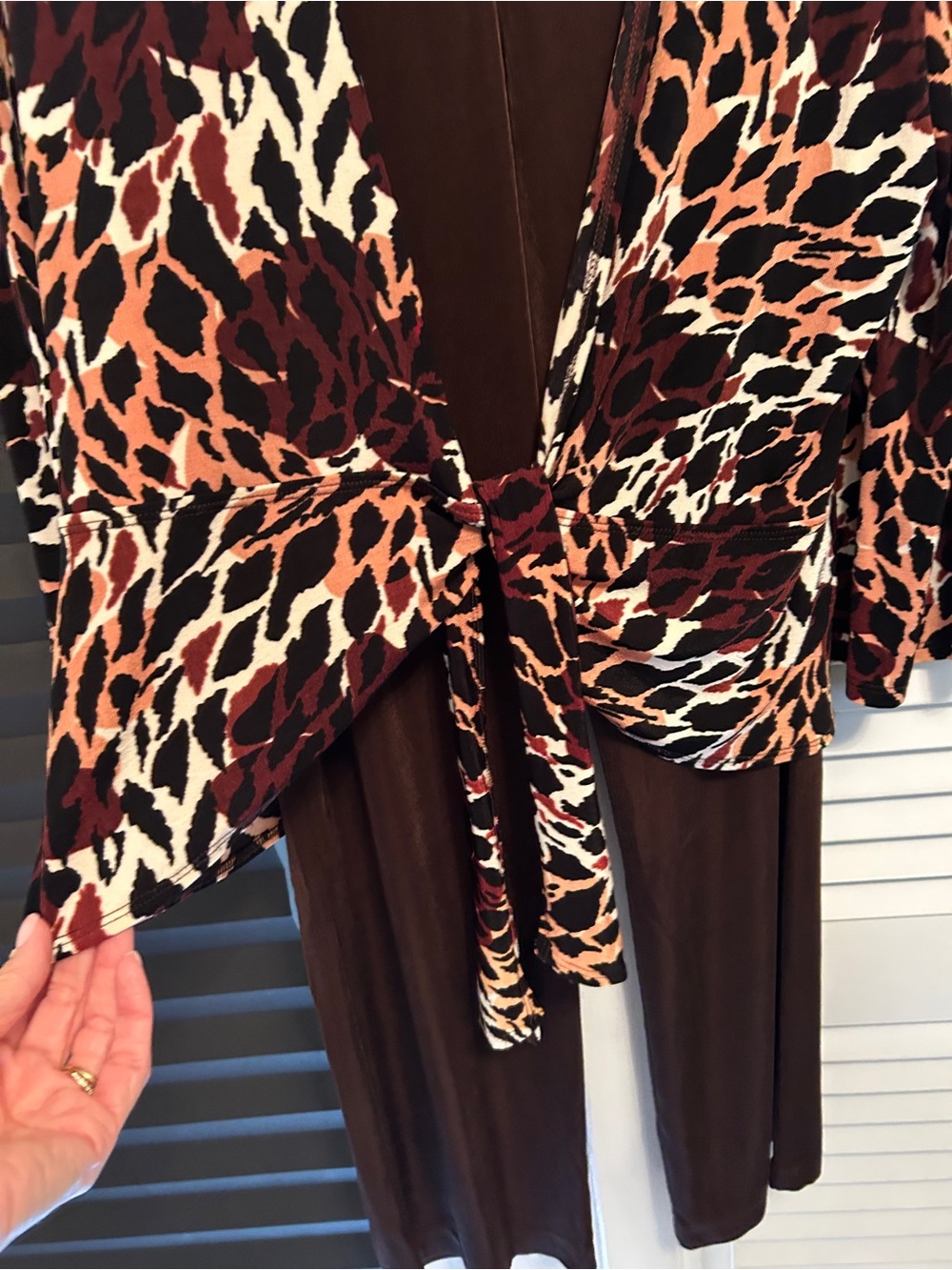Chico's Travelers collection Brown & Rust Two-Piece Set. - Picture 3 of 5